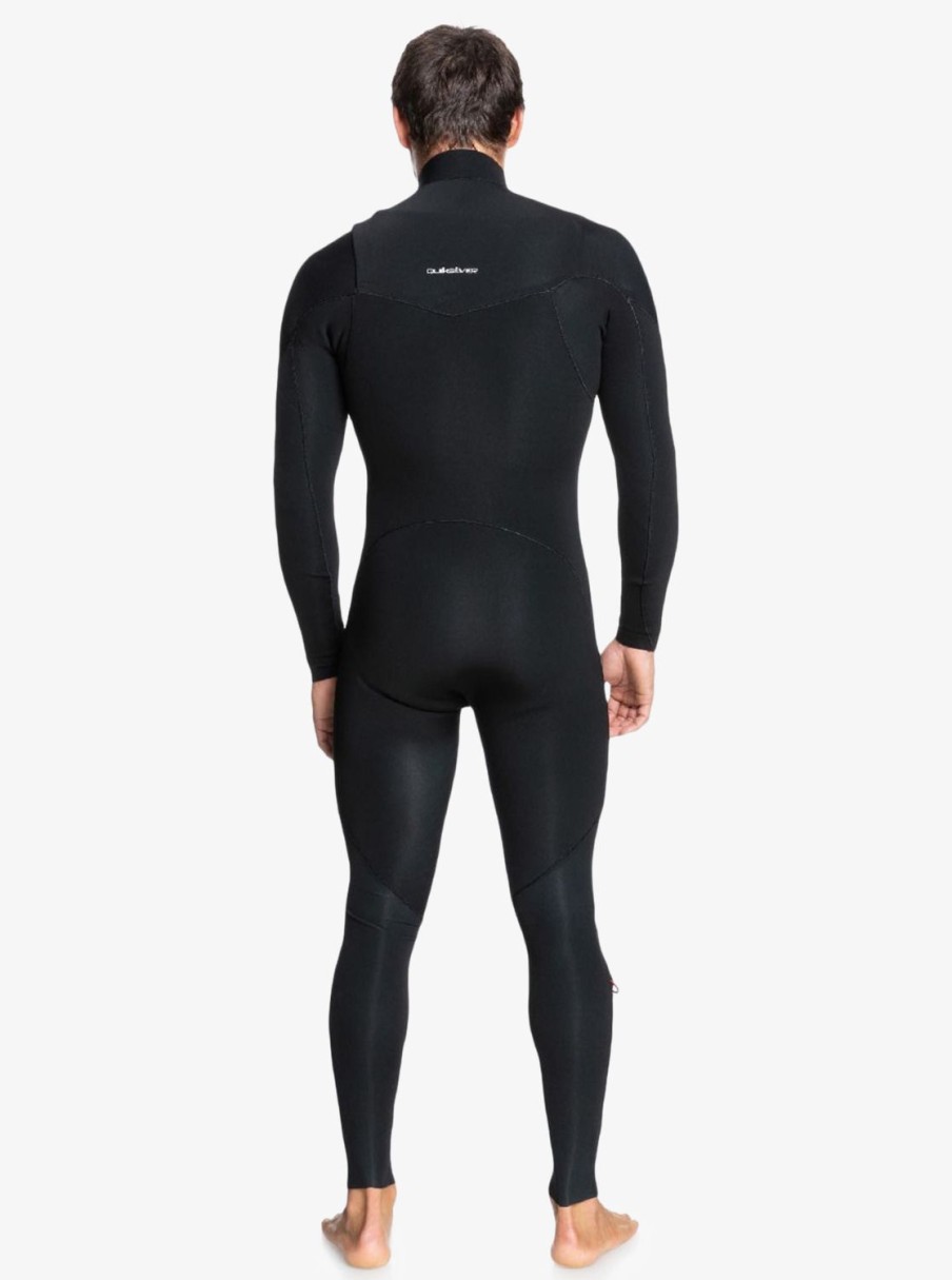 Mens Quiksilver Wetsuits | 4/3Mm Everyday Sessions Chest Zip Wetsuit Black