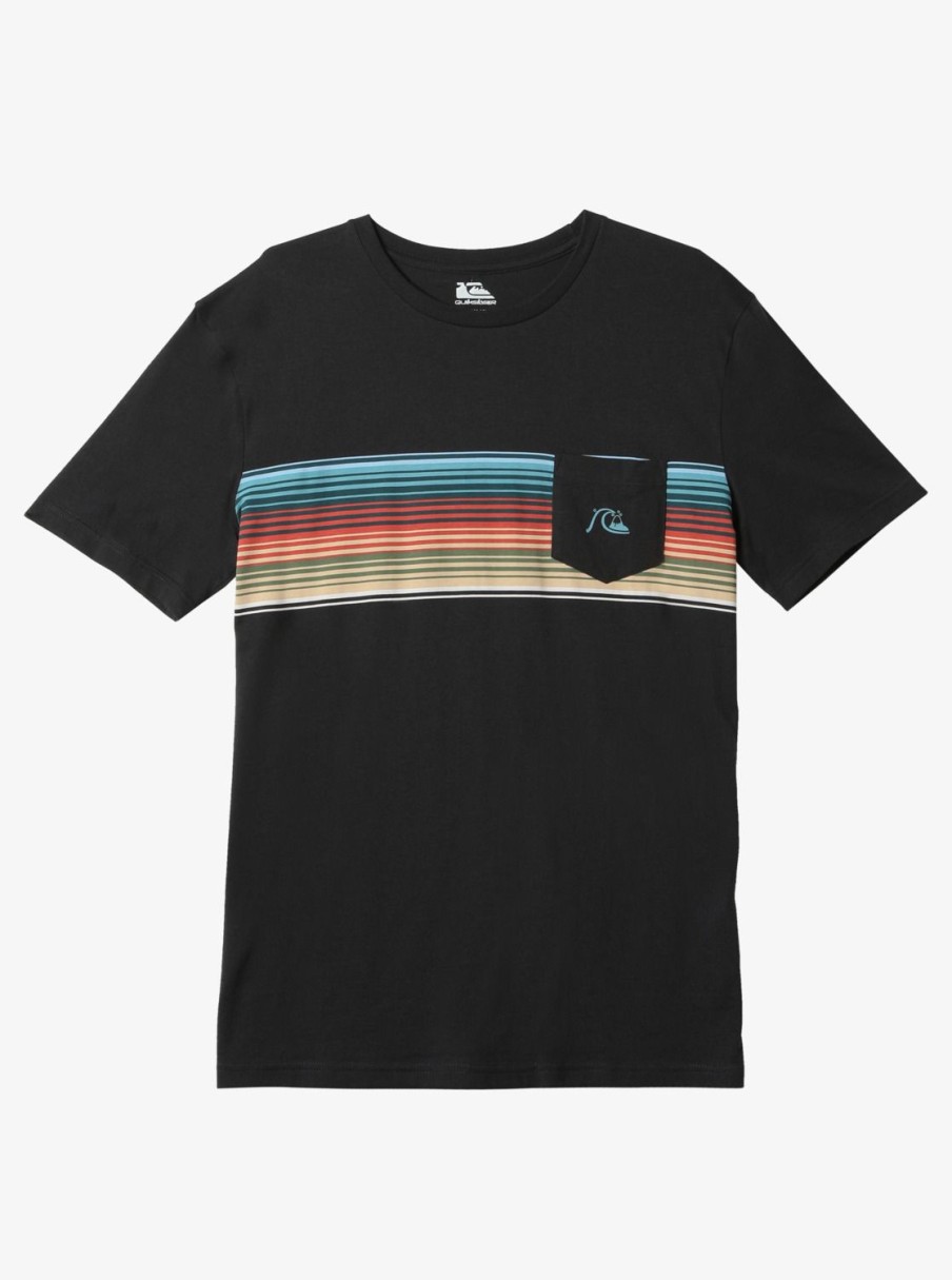 Mens Quiksilver Tees | Swell Vision Stripe Pocket T-Shirt Tarmac