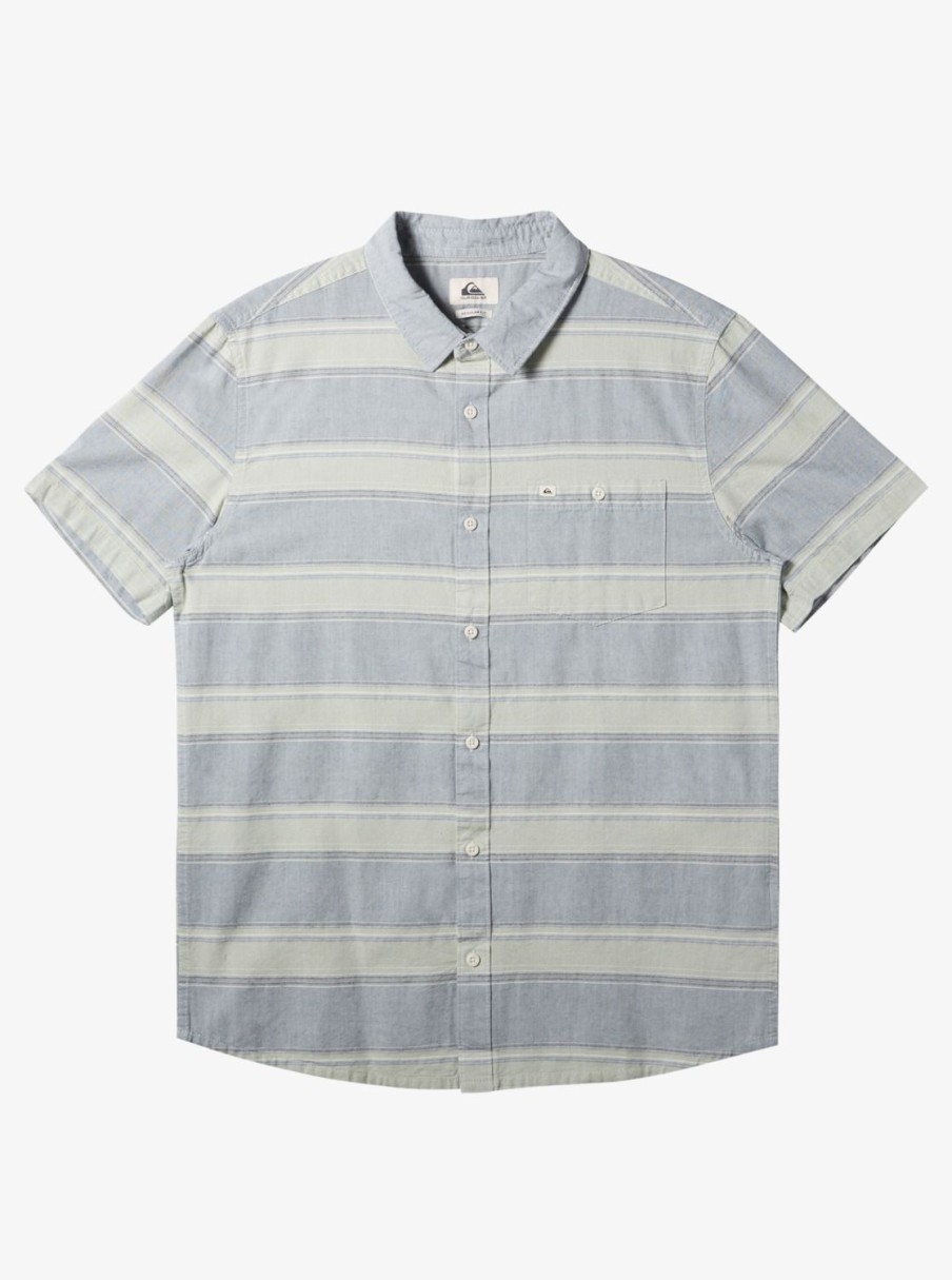 Mens Quiksilver Shirts & Polos | Cali Sunrise Short Sleeve Shirt Bering Sea Cali