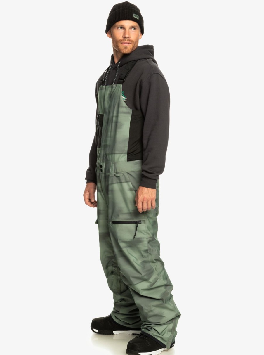 Mens Quiksilver Snow Pants | Utility Technical Snow Bib Pants Break Off Laurel Wreath