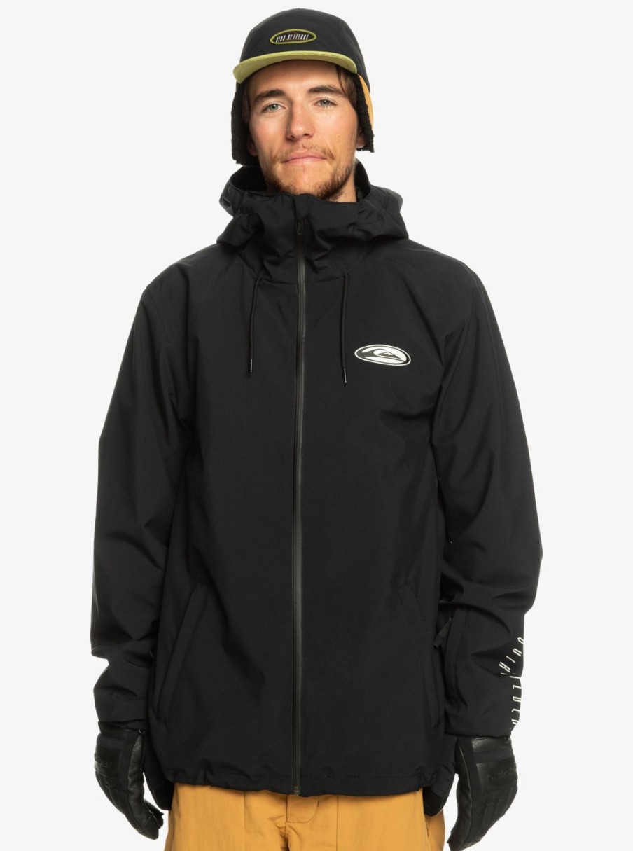 Mens Quiksilver Snow Jackets | High In The Hood Technical Snow Jacket True Black