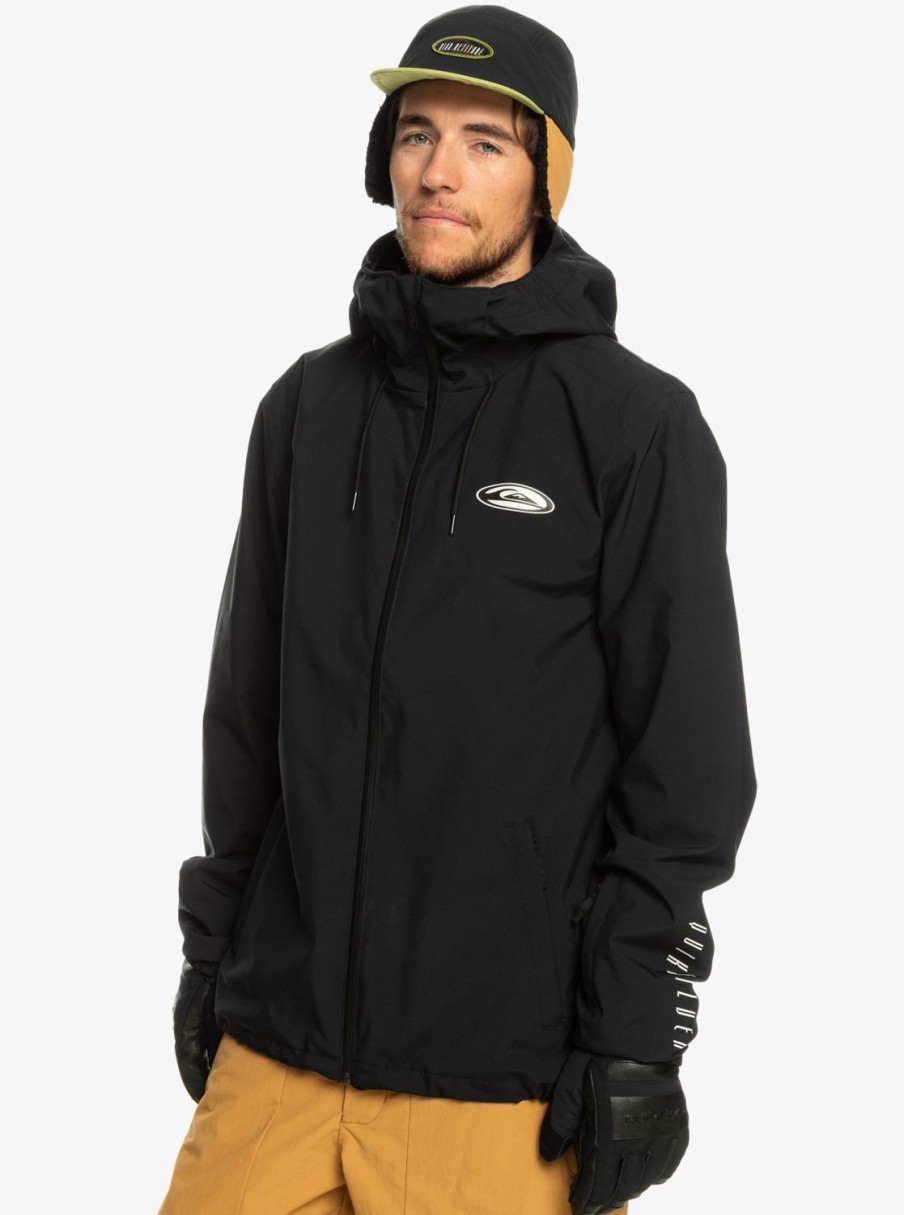 Mens Quiksilver Snow Jackets | High In The Hood Technical Snow Jacket True Black