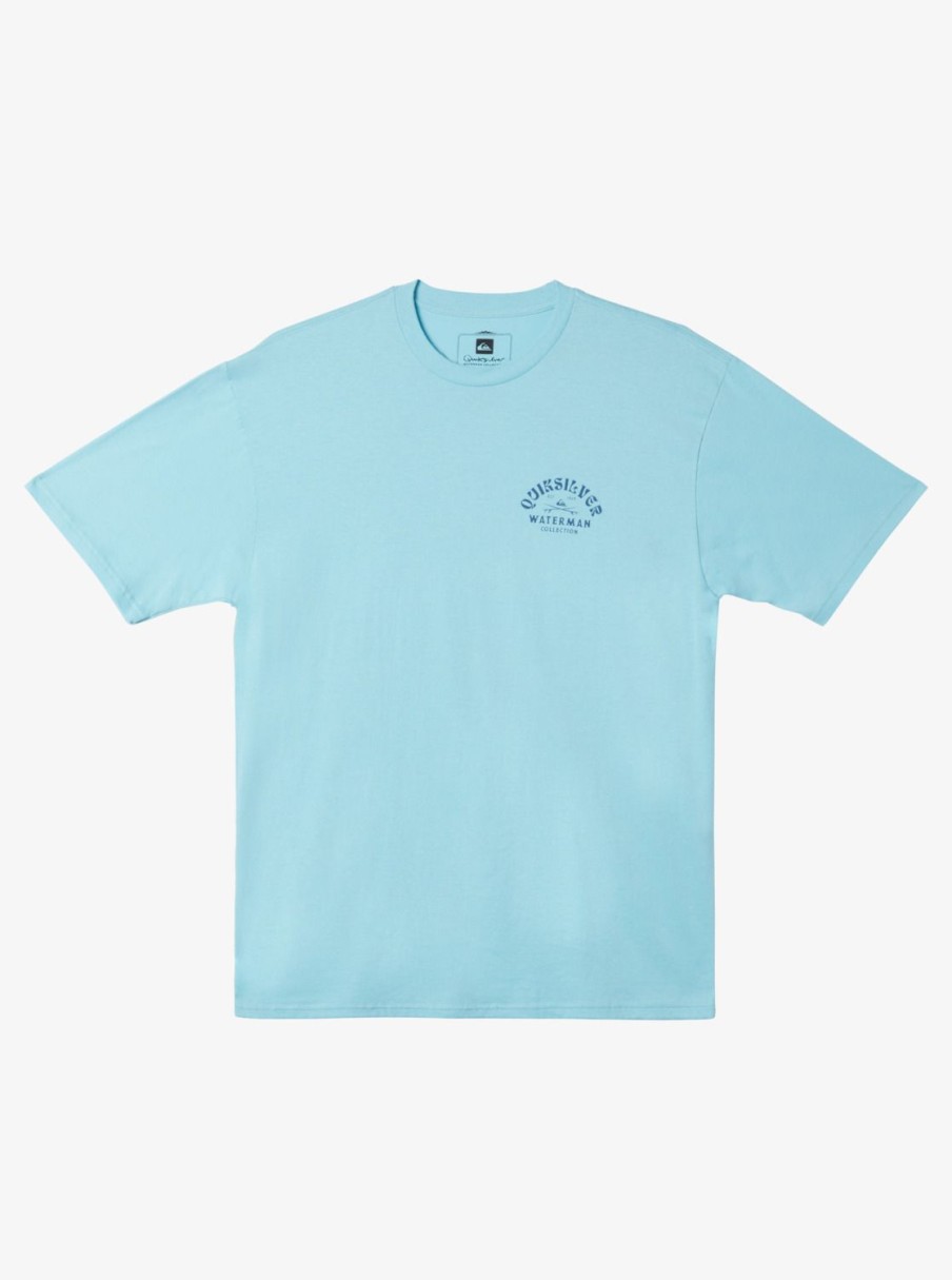 Mens Quiksilver Tees | Waterman Deep Waters Qt-Shirt Gulf Stream