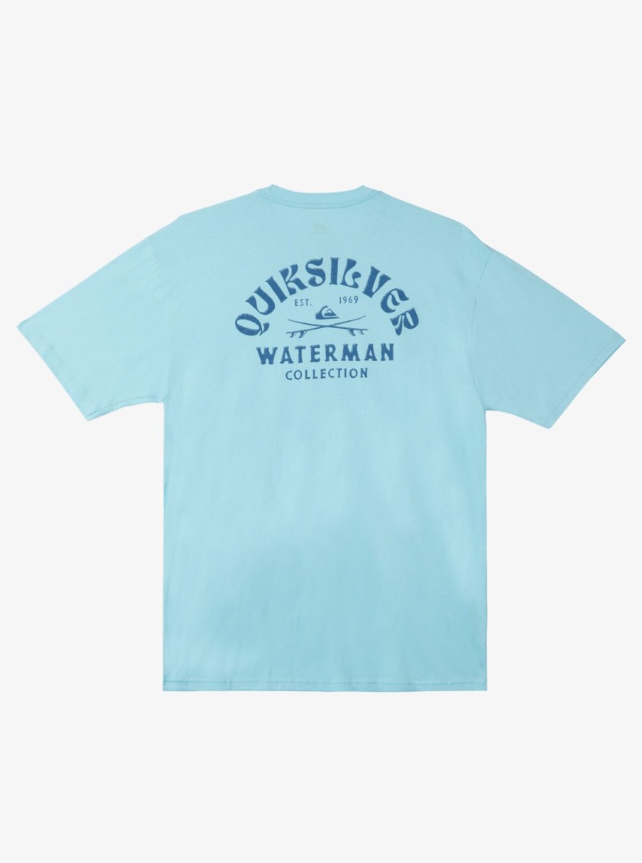 Mens Quiksilver Tees | Waterman Deep Waters Qt-Shirt Gulf Stream