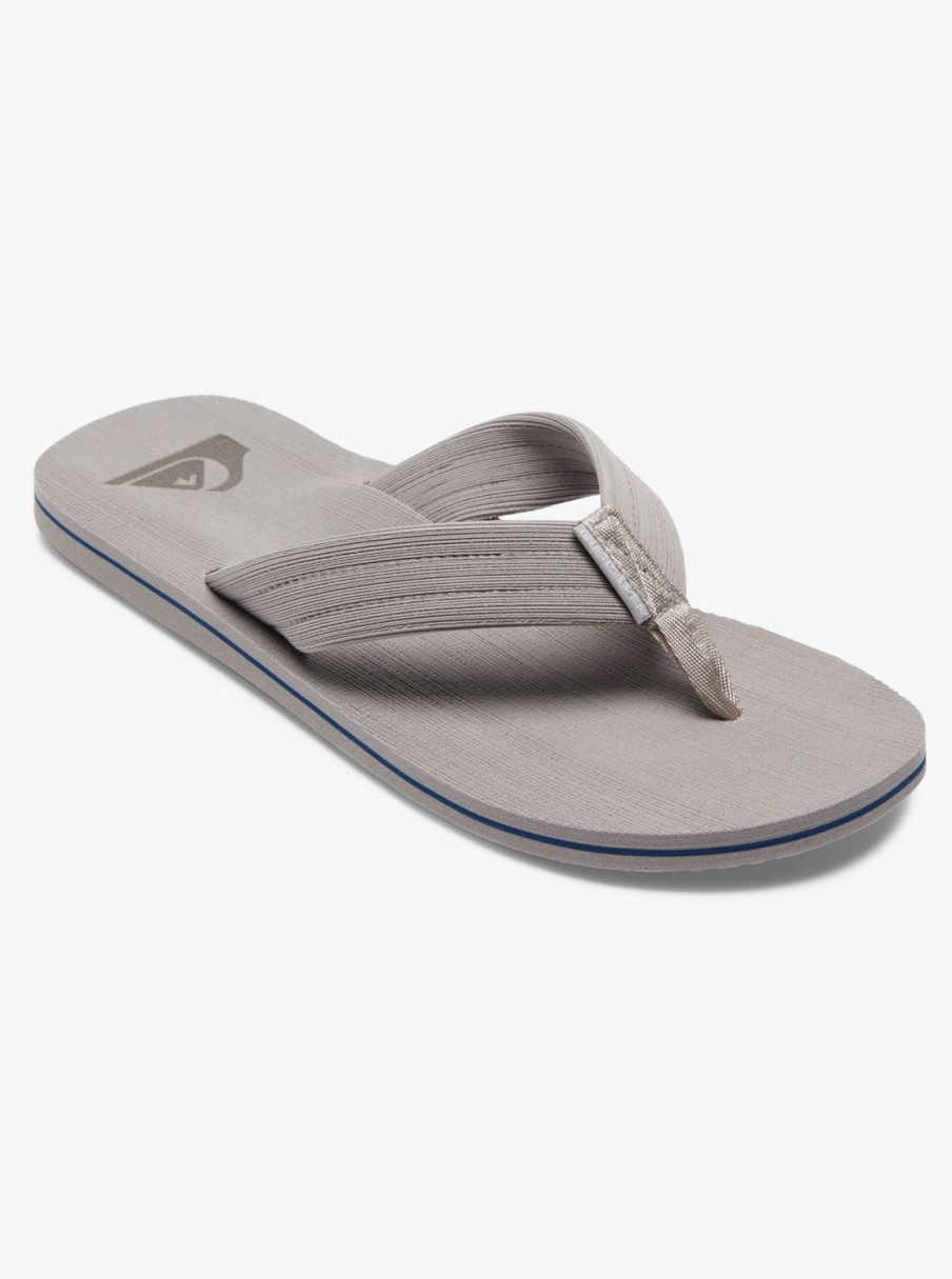 Mens Quiksilver Sandals | Molokai Layback Sandals Grey/White/Grey