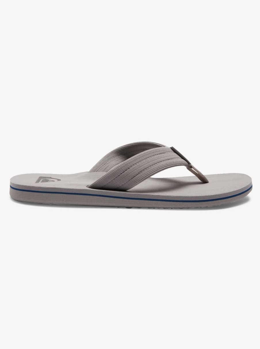 Mens Quiksilver Sandals | Molokai Layback Sandals Grey/White/Grey