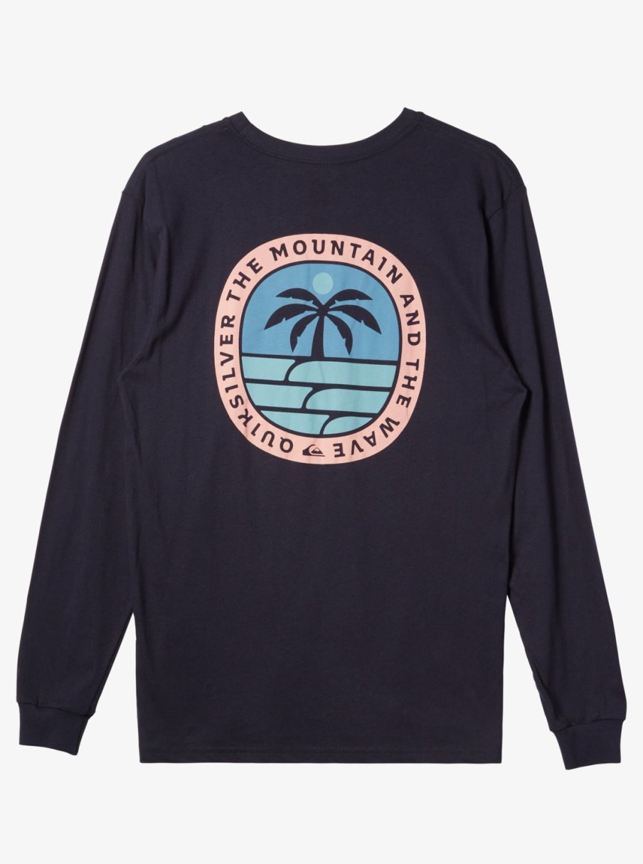 Mens Quiksilver Tees | Solo Arbol Long Sleeve T-Shirt Navy Blazer