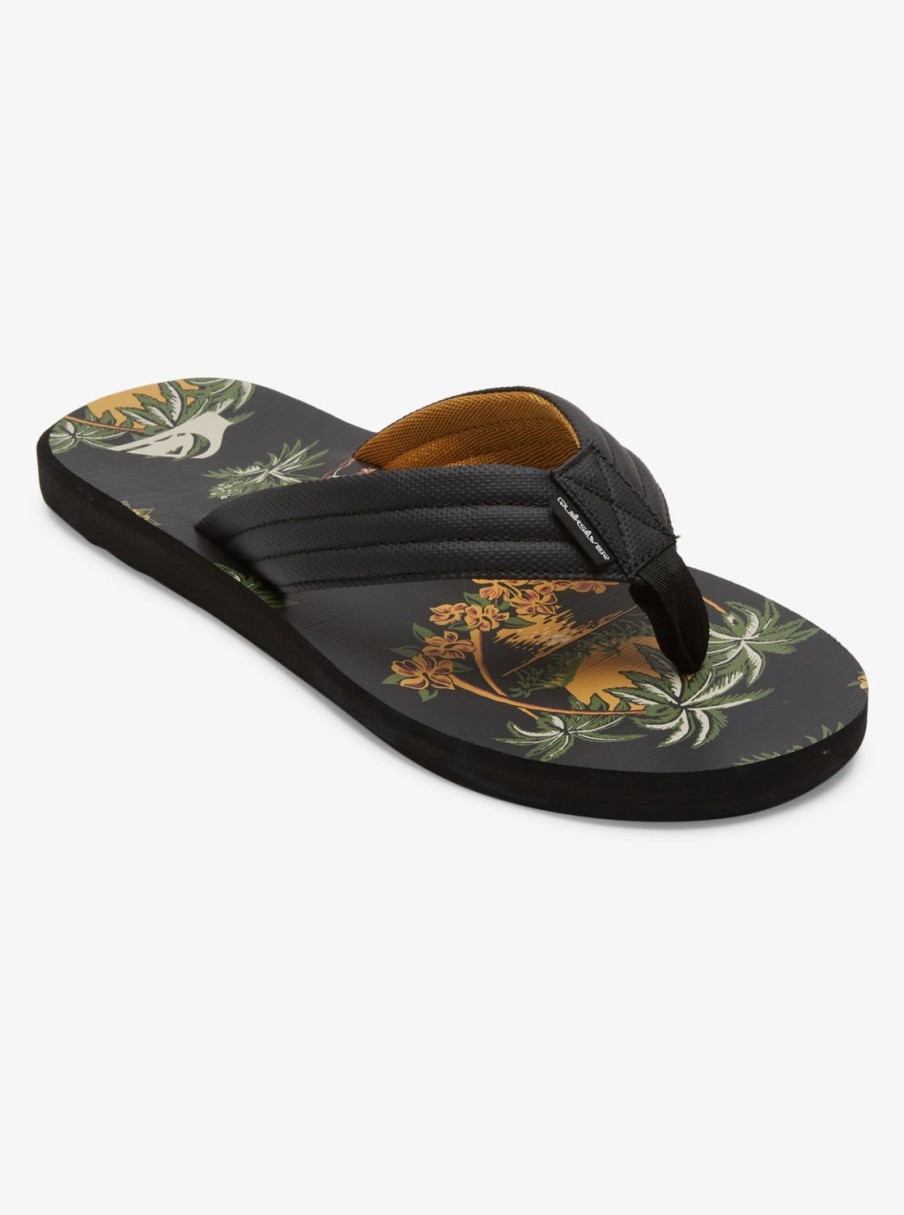 Mens Quiksilver Sandals | Carver Print Sandals Black 5