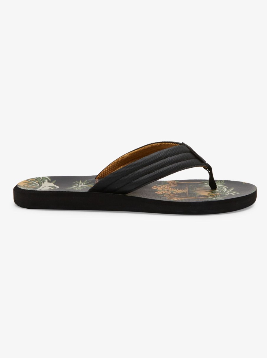 Mens Quiksilver Sandals | Carver Print Sandals Black 5