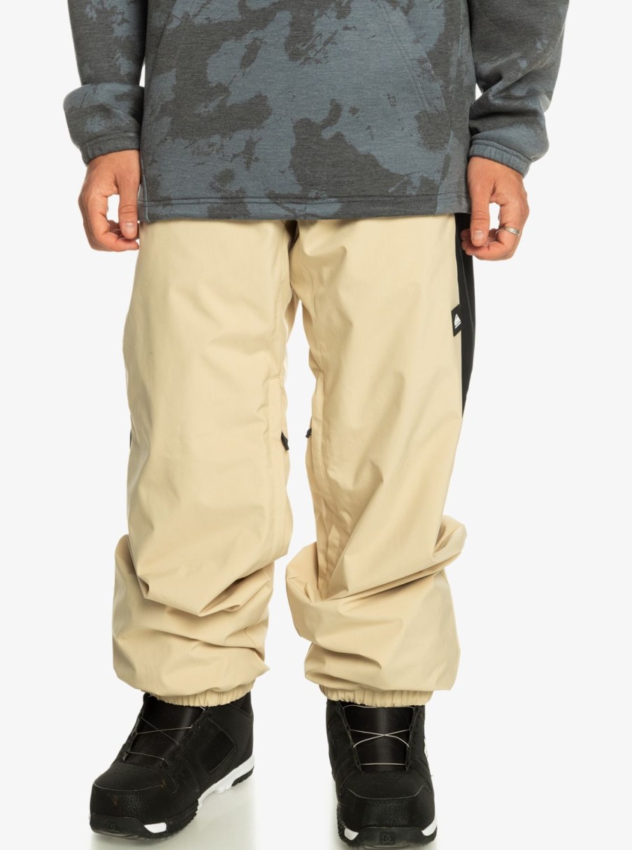 Mens Quiksilver Snow Pants | Snow Down Technical Snow Pants Pale Khaki