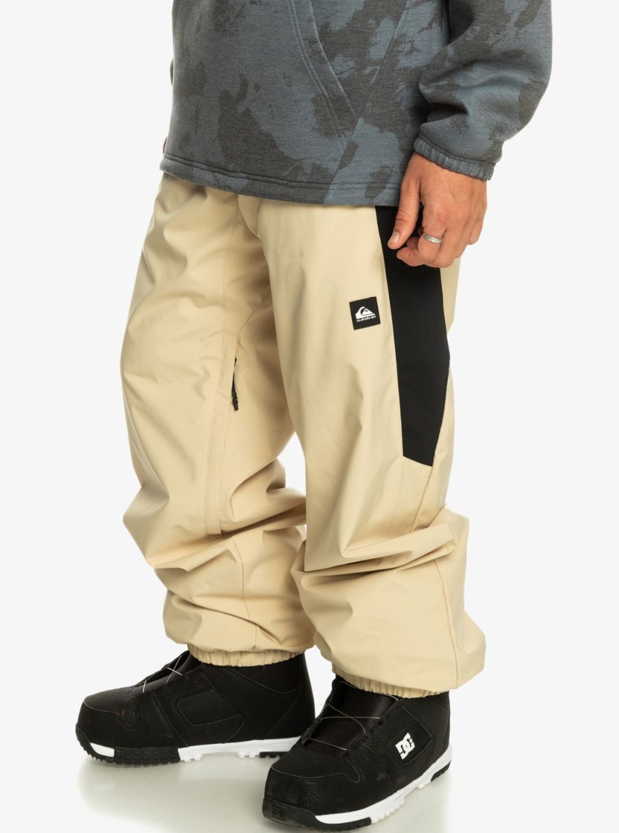 Mens Quiksilver Snow Pants | Snow Down Technical Snow Pants Pale Khaki