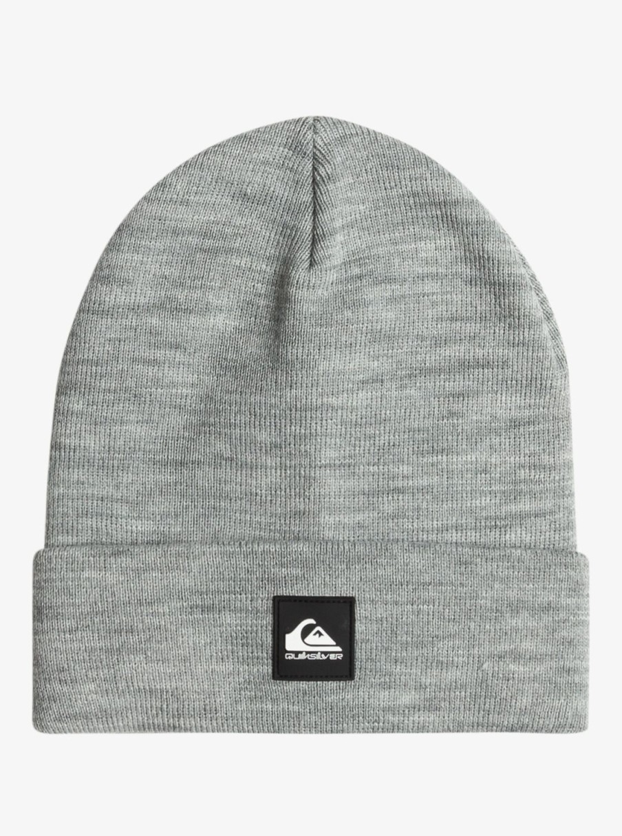 Mens Quiksilver Accessories | Brigade Fold-Over Beanie Heather Grey