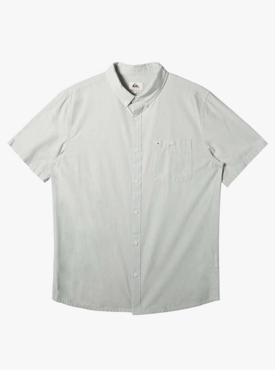 Mens Quiksilver Shirts & Polos | Winfall Short Sleeve Shirt Iceberg Green