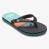 Boys Quiksilver Sandals | Boy'S 8-16 Molokai Flip-Flops Black/Orange/Green