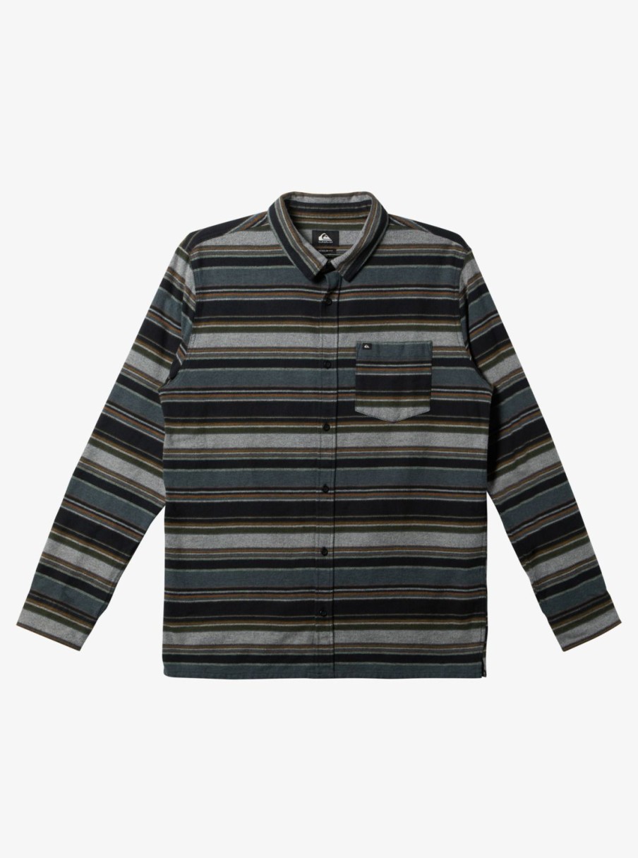 Mens Quiksilver Shirts & Polos | Lyne Long Sleeve Top Black Lyne Flannel