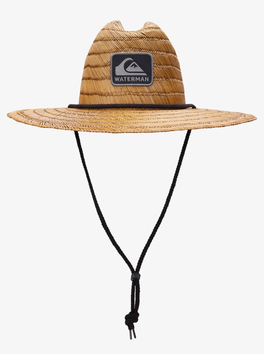 Mens Quiksilver Hats | Waterman The Tier Straw Lifeguard Hat Dark Brown