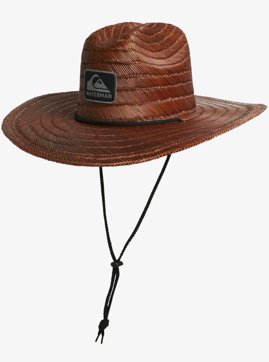 Mens Quiksilver Hats | Waterman The Tier Straw Lifeguard Hat Dark Brown