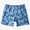 Mens Quiksilver Elastic Waist | Waterman Canoes Reef 17" Volleys Ensign Blue Canoe