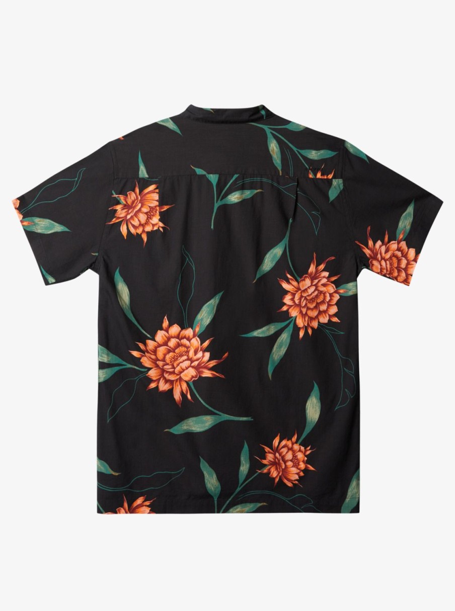 Mens Quiksilver Shirts & Polos | Waterman Perfect Bloom Short Sleeve Shirt Black Perfect Bloom