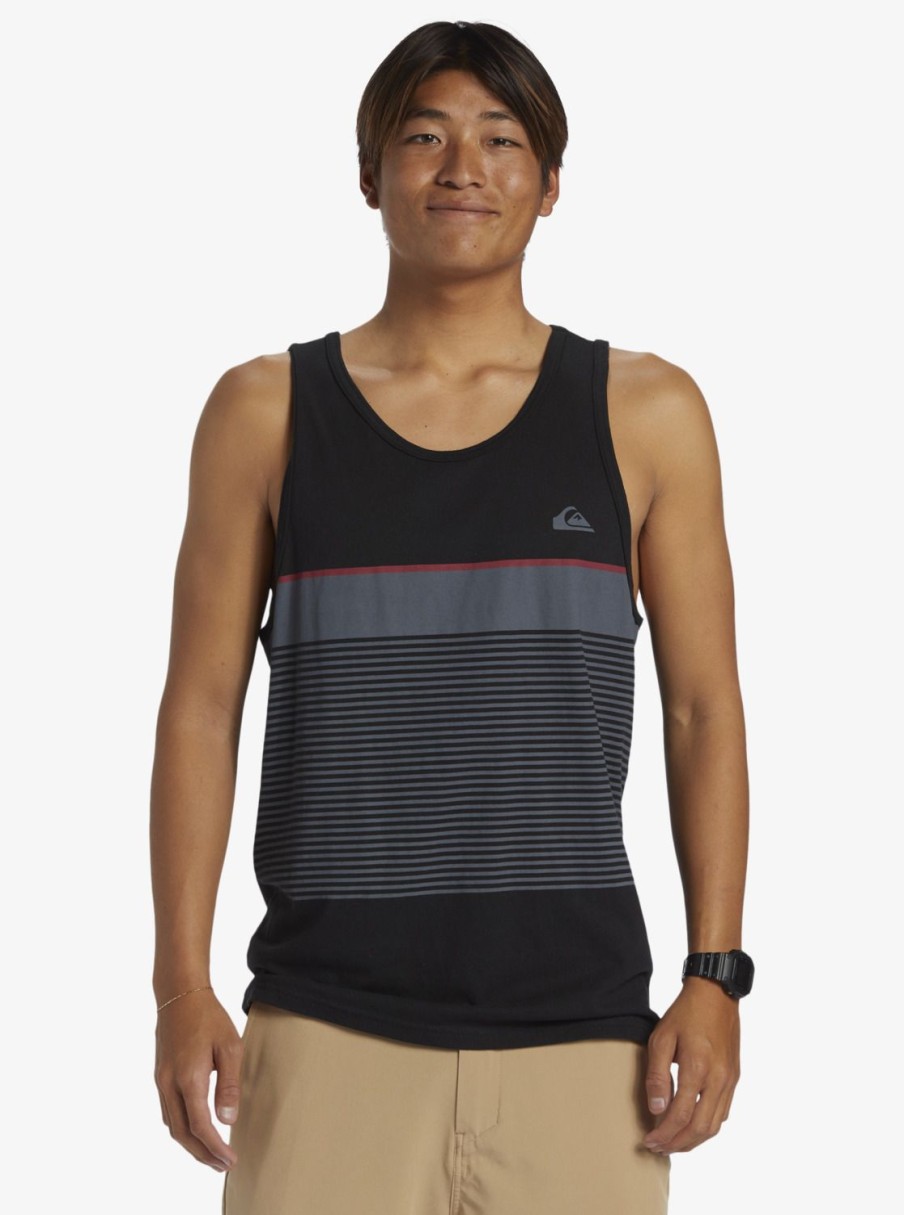 Mens Quiksilver Tees | Tijuana Stripe Tank Top Black