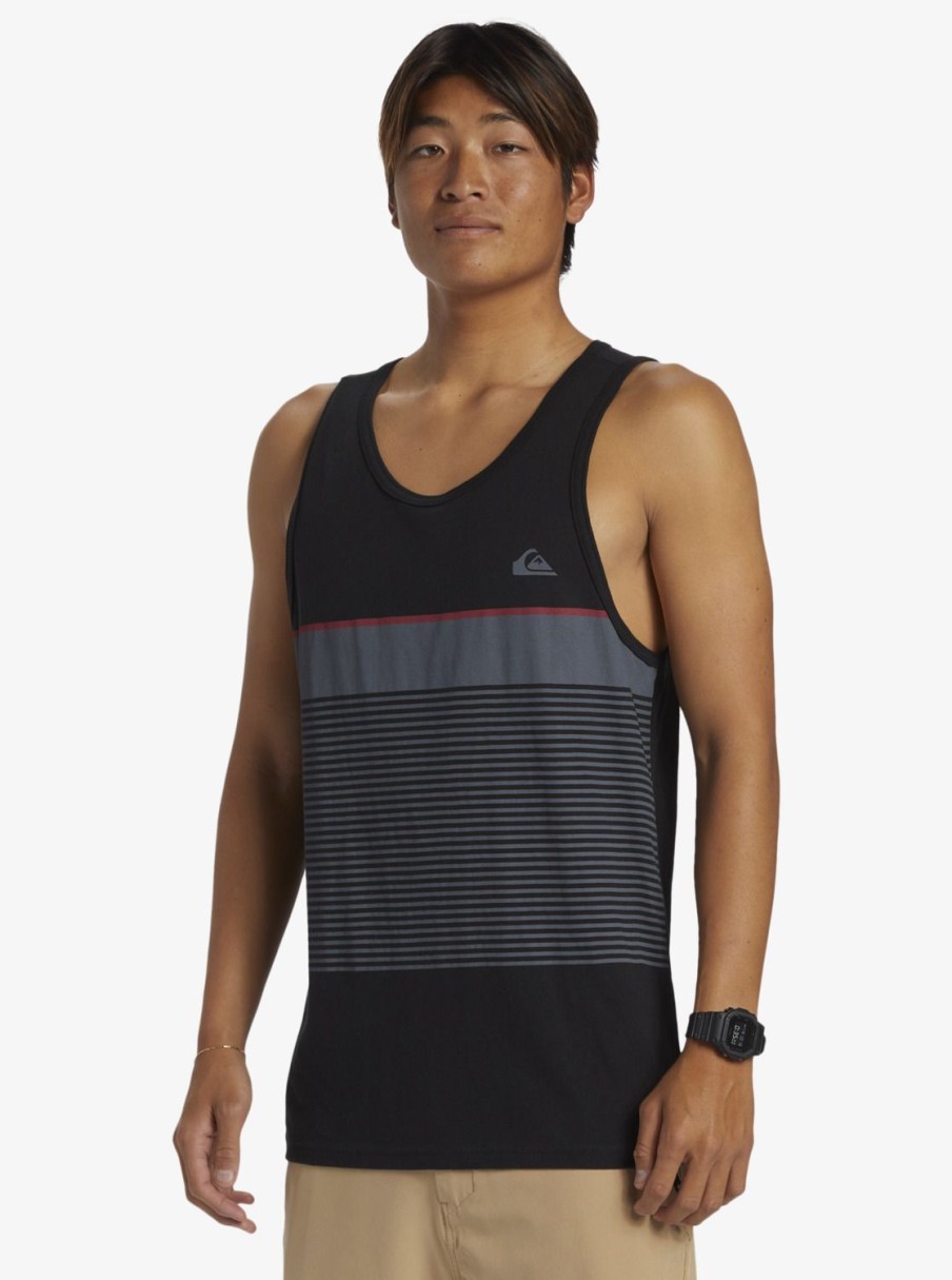 Mens Quiksilver Tees | Tijuana Stripe Tank Top Black