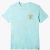 Mens Quiksilver Tees | Happy Days Mod T-Shirt Beach Glass Heather