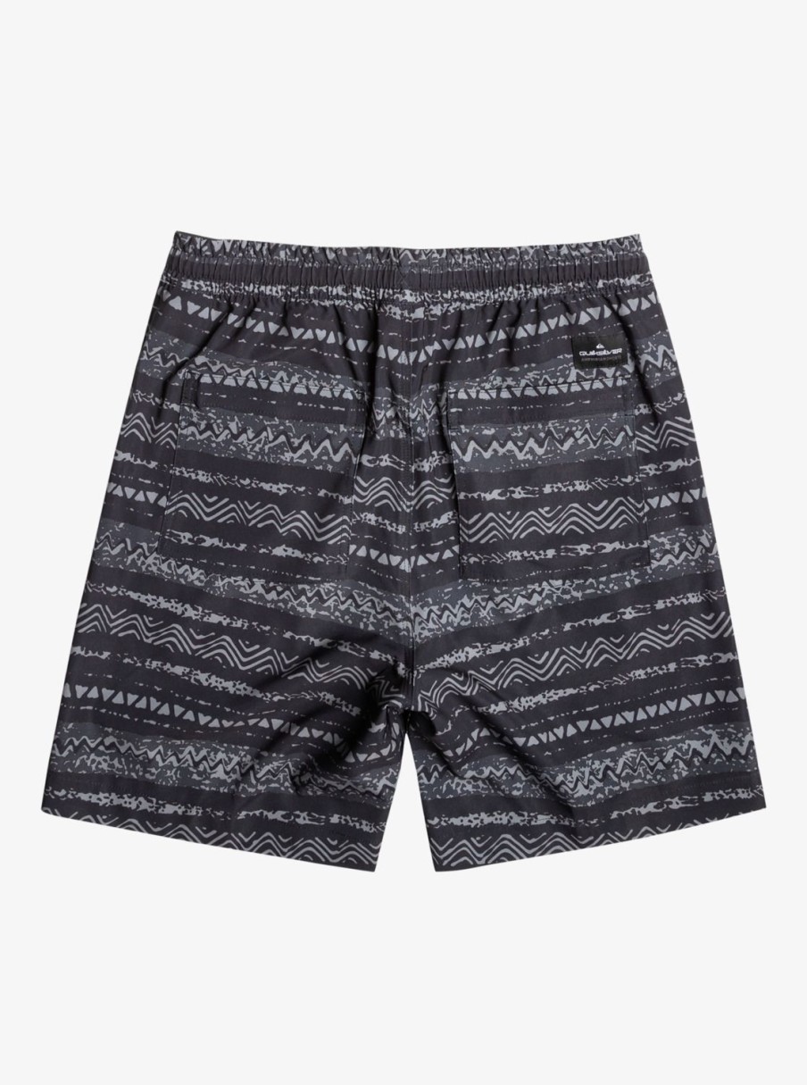 Mens Quiksilver Boardshorts | Taxer Print 18" Amphibian Boardshorts Black