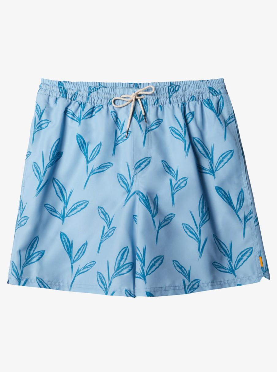 Mens Quiksilver Elastic Waist | Waterman Ginger Stalks Volleys Dusk Blue Vly Ginger Stalks