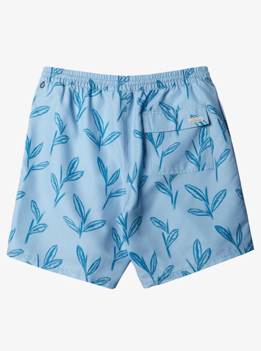 Mens Quiksilver Elastic Waist | Waterman Ginger Stalks Volleys Dusk Blue Vly Ginger Stalks