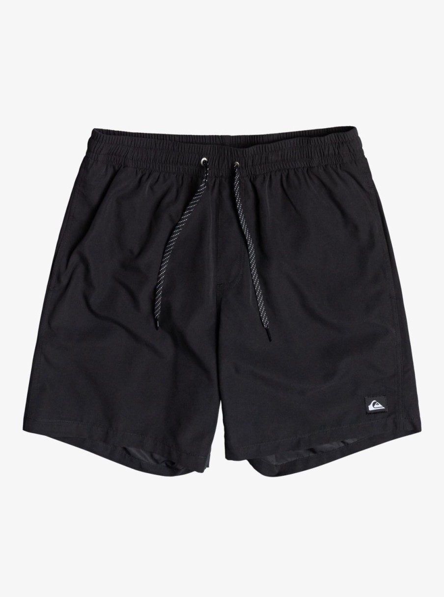 Mens Quiksilver Elastic Waist | Everyday 17" Volleys For Young Men Black