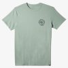 Mens Quiksilver Tees | Circled Script T-Shirt Iceberg Green