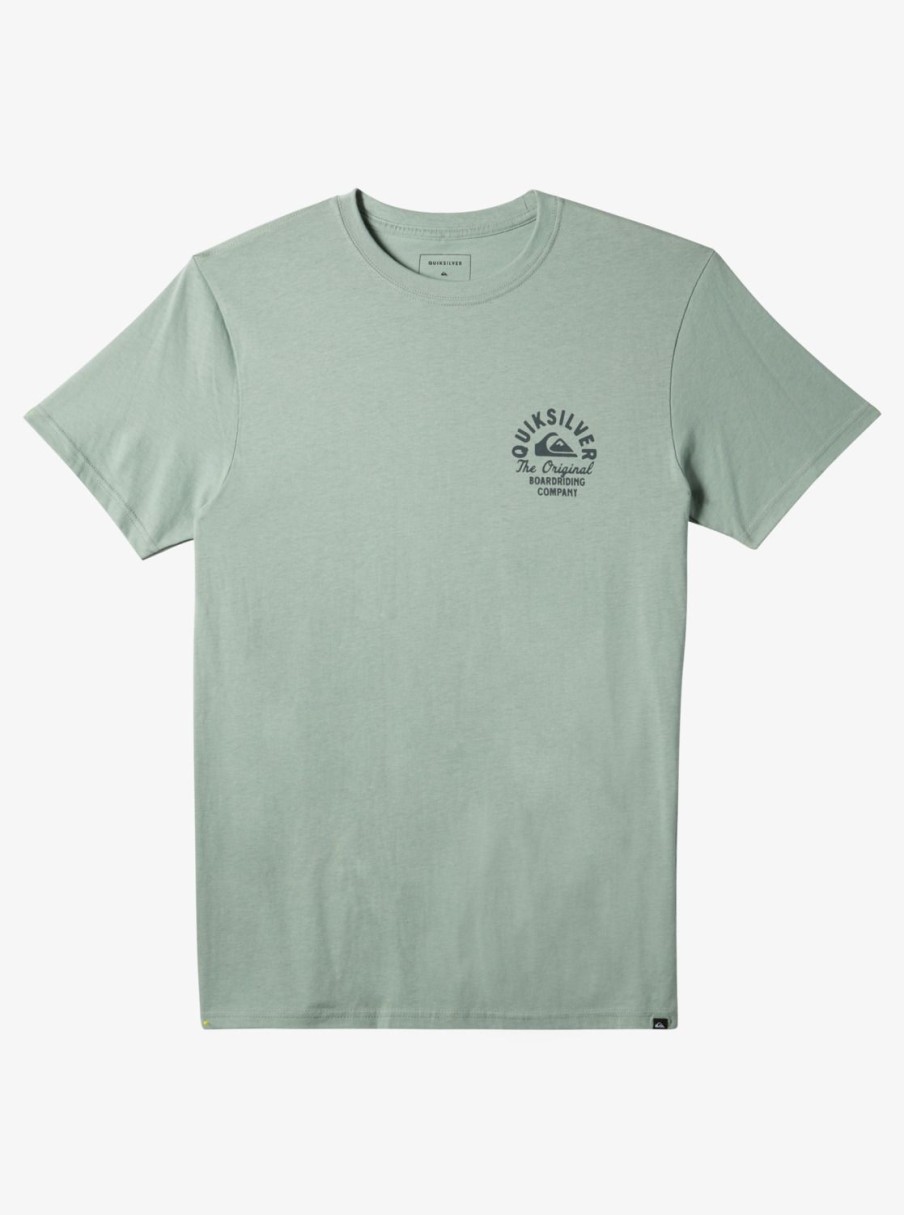 Mens Quiksilver Tees | Circled Script T-Shirt Iceberg Green