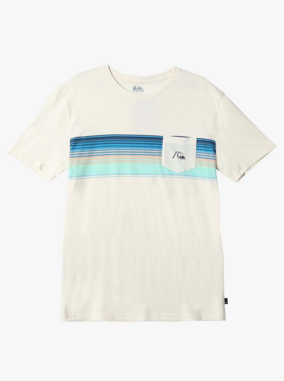 Mens Quiksilver Tees | Swell Vision Stripe Pocket T-Shirt Gardenia