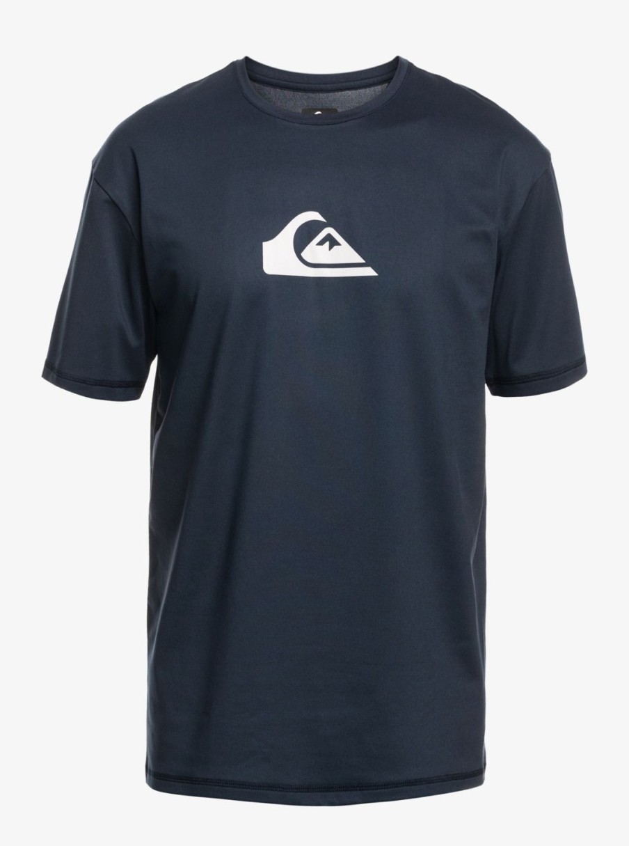 Mens Quiksilver Rashguards | Solid Streak Short Sleeve Upf 50 Surf Tee Navy Blazer