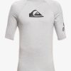 Mens Quiksilver Rashguards | All Time Short Sleeve Upf 50 Rashguard Sleet Heather