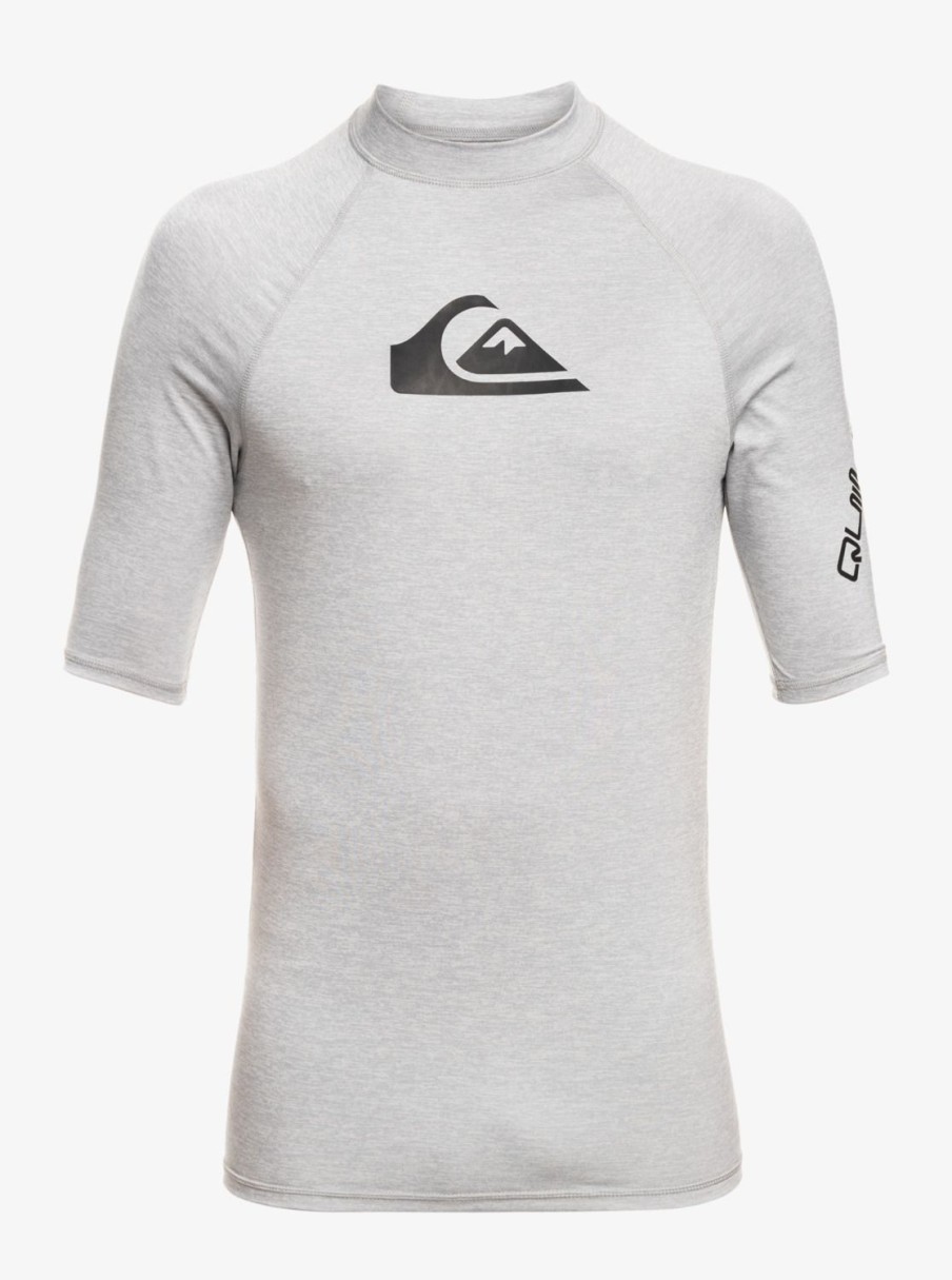 Mens Quiksilver Rashguards | All Time Short Sleeve Upf 50 Rashguard Sleet Heather