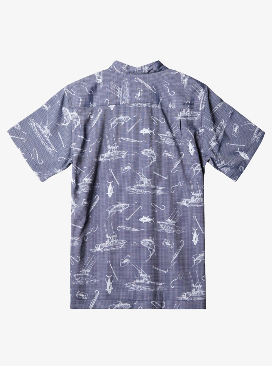 Waterman Quiksilver | Waterman Line Spinner Short Sleeve Shirt Medieval Blue Line Spinner