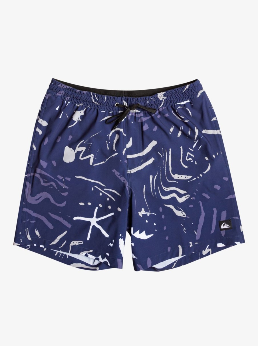 Mens Quiksilver Elastic Waist | Surfsilk Mix 17" Volleys Naval Accademy