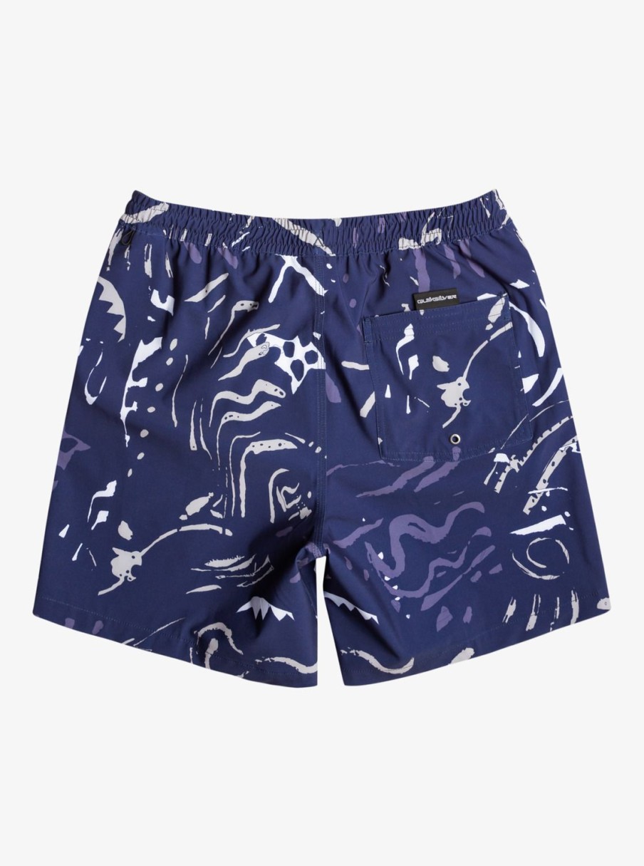 Mens Quiksilver Elastic Waist | Surfsilk Mix 17" Volleys Naval Accademy