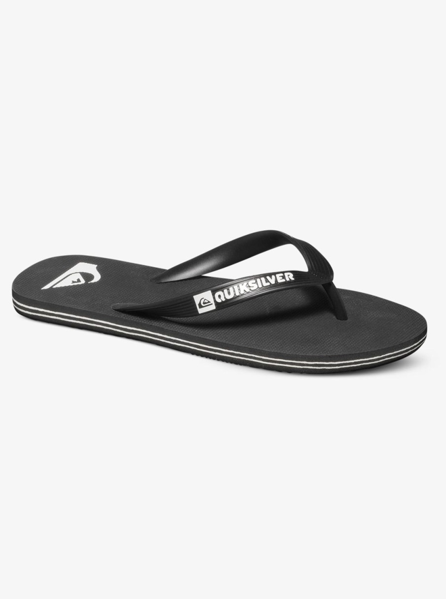 Mens Quiksilver Sandals | Molokai Flip-Flops Black/Black/White