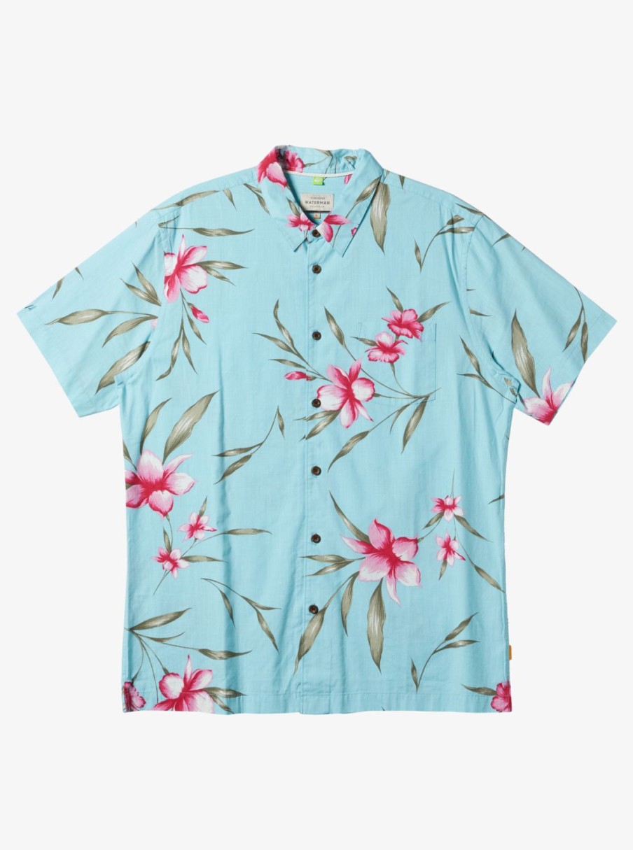 Mens Quiksilver Shirts & Polos | Waterman Night Bloomer Woven Shirt Gulf Stream Night Bloomer