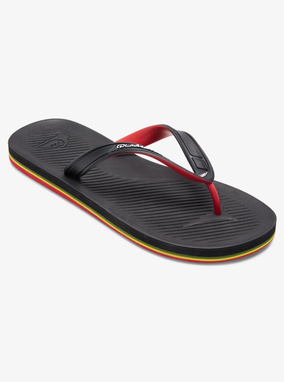 Mens Quiksilver Sandals | Haleiwa Core Flip-Flops Black 3