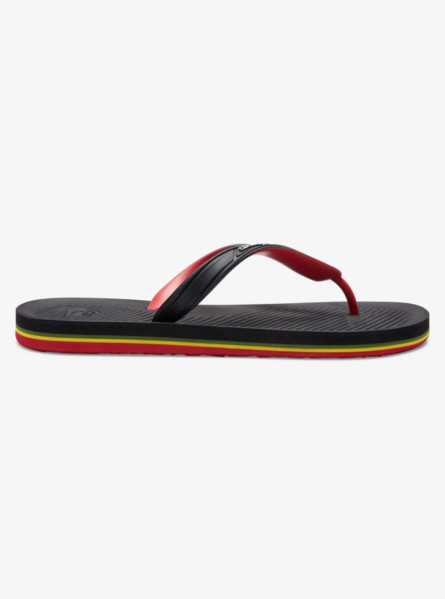 Mens Quiksilver Sandals | Haleiwa Core Flip-Flops Black 3