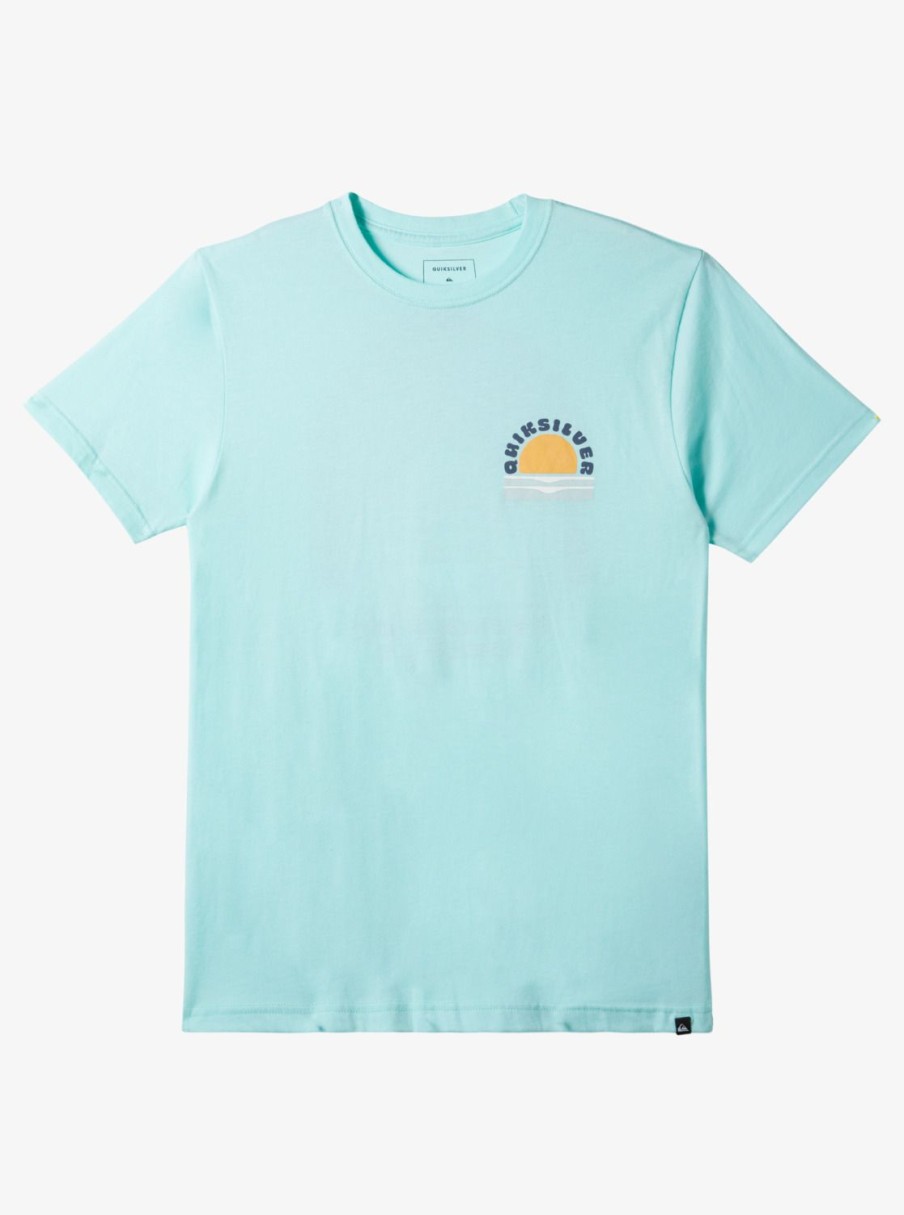 Mens Quiksilver Tees | Sunset Dreams T-Shirt Beach Glass Heather