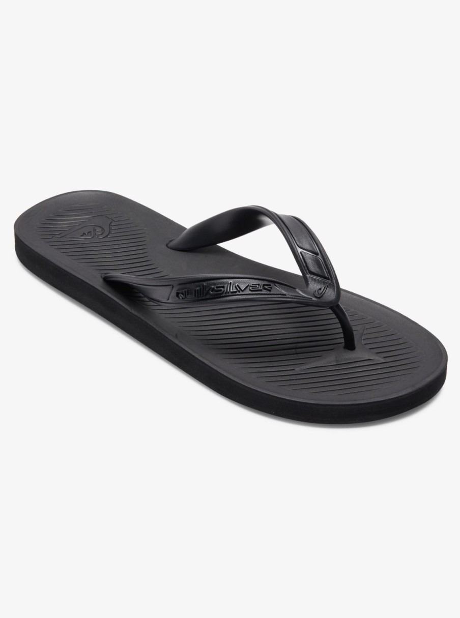 Mens Quiksilver Sandals | Haleiwa Core Flip-Flops Black 2