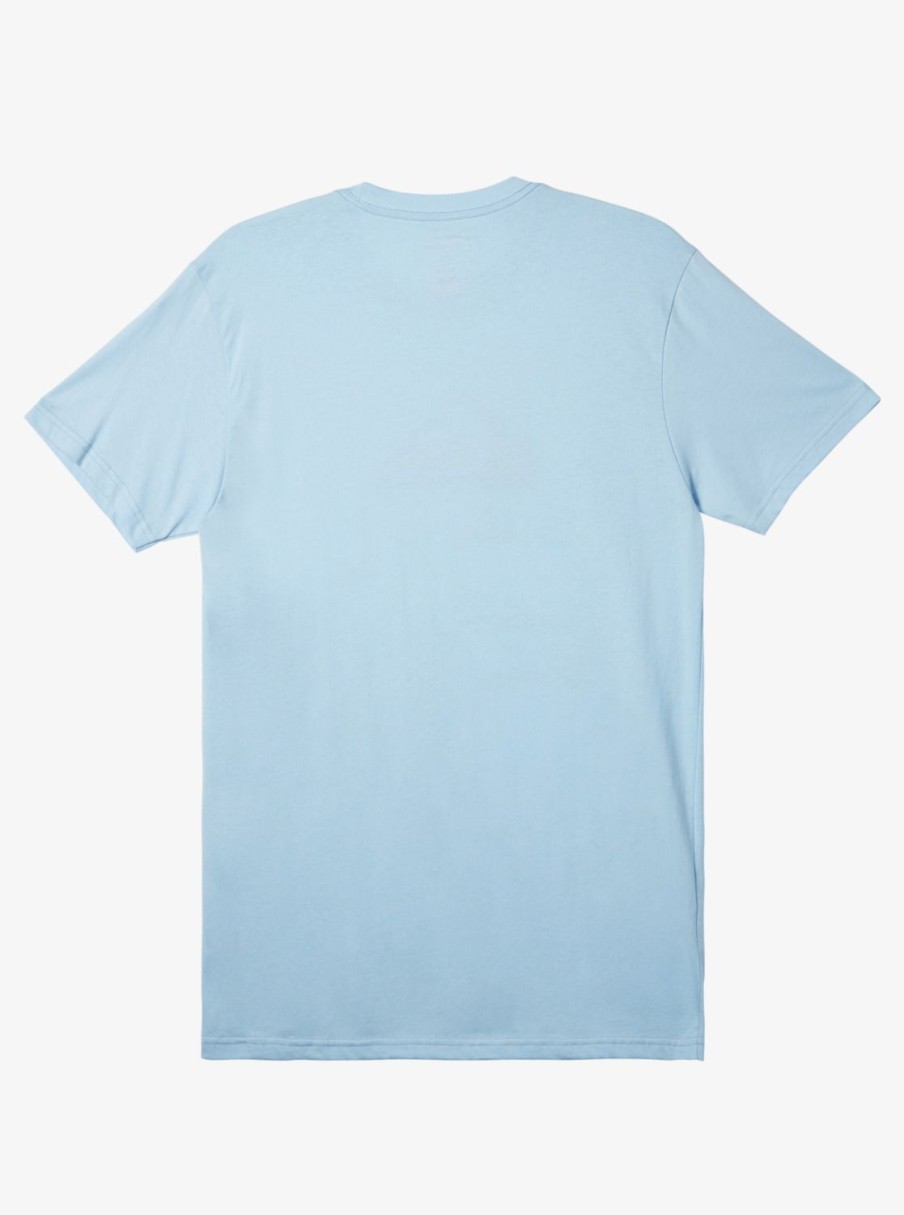 Mens Quiksilver Tees | Comp Logo T-Shirt Clear Sky