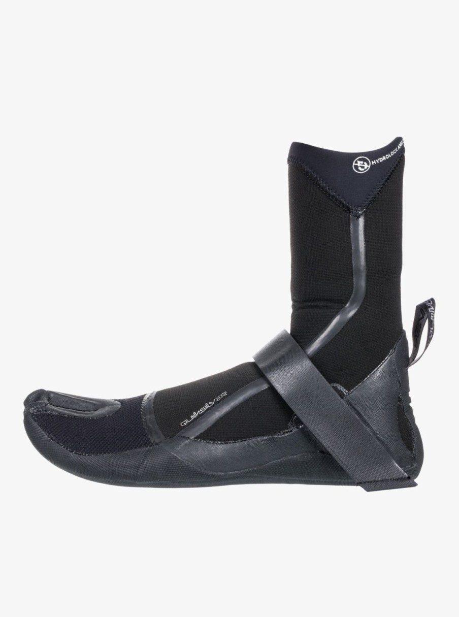 Mens Quiksilver Wetsuits | 5Mm Marathon Sessions Split Toe Wetsuit Boots Black