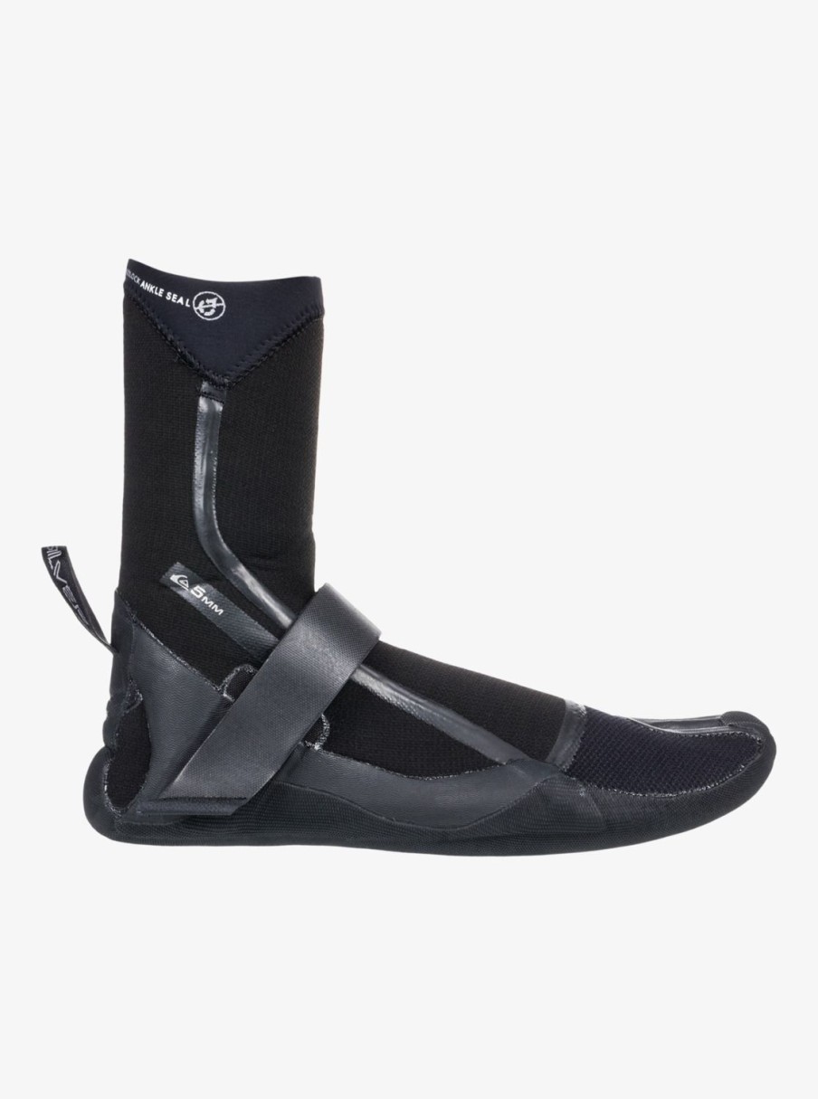 Mens Quiksilver Wetsuits | 5Mm Marathon Sessions Split Toe Wetsuit Boots Black