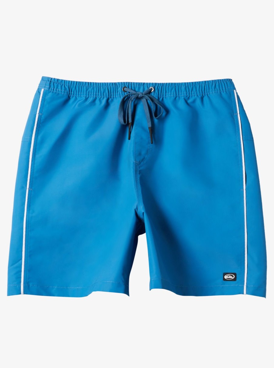 Mens Quiksilver Elastic Waist | Flight Volley 18" Elastic Waist Shorts Deep Water