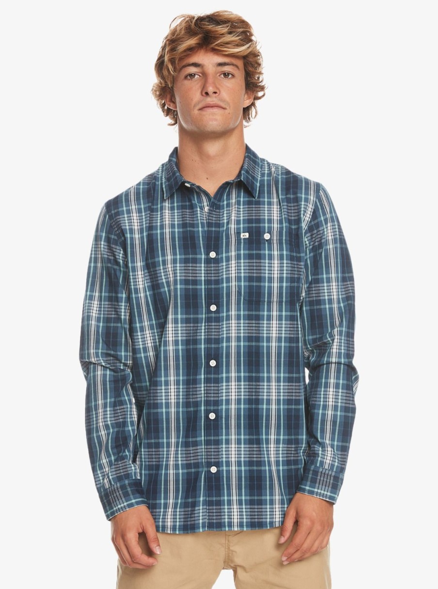 Mens Quiksilver Shirts & Polos | Swinton Long Sleeve Shirt Navy Blazer Swinton